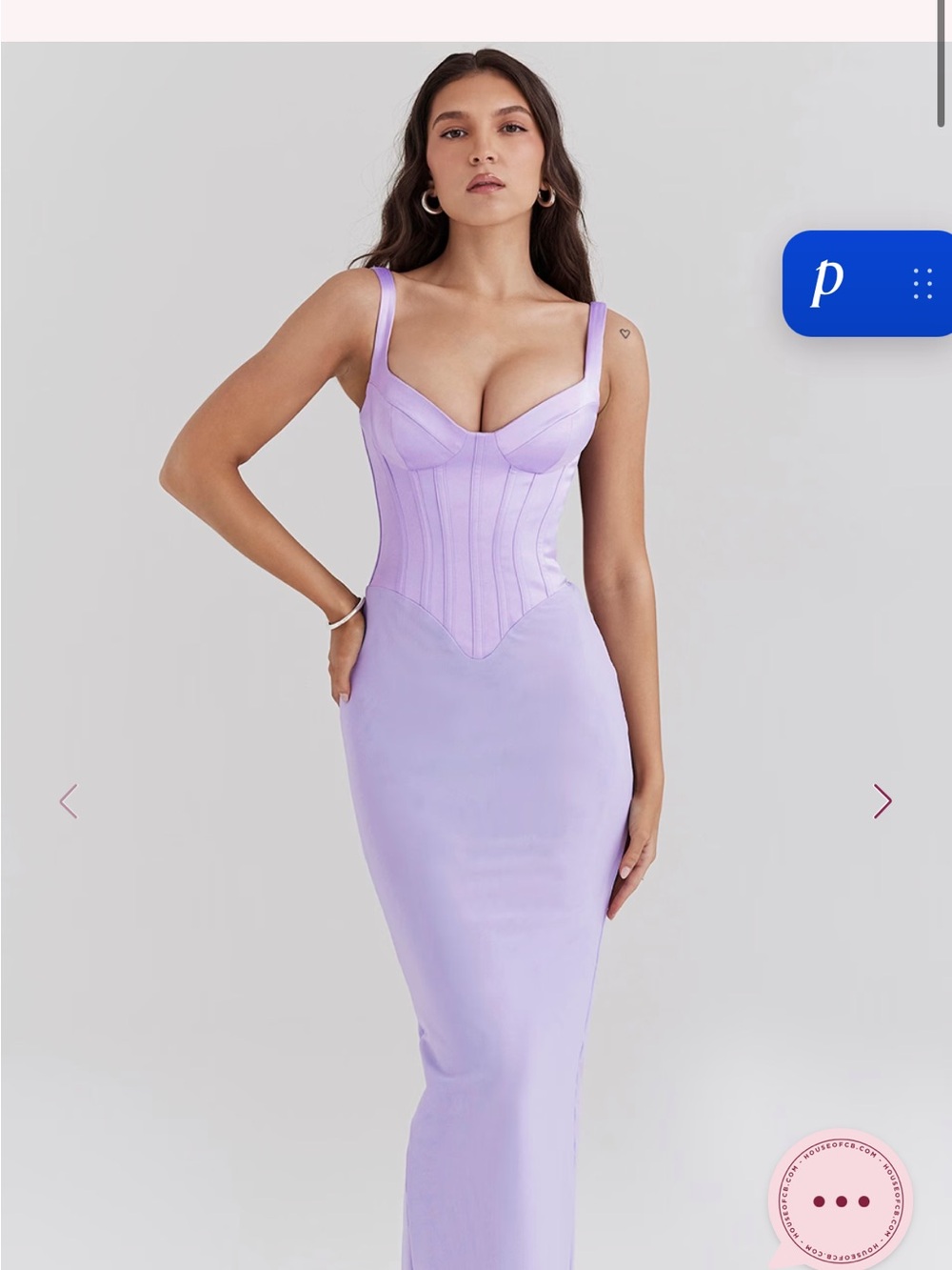 House of CB Lilac Sculpted Corset Maxi Dress